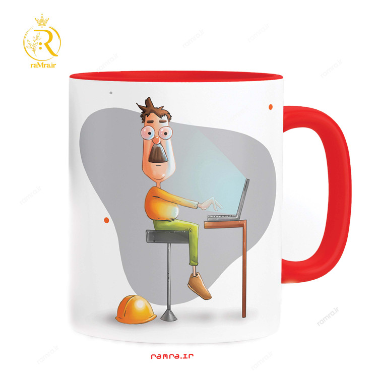 تصویر ماگ مهندس دسته رنگی کد 9018