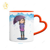 تصویر ماگ دسته قلبی دختر مهر ماه کد 9019