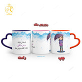 تصویر ماگ دسته قلبی دختر مهر ماه کد 9019