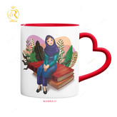 تصویر ماگ تبریک روز معلم دسته قلبی کد 9022