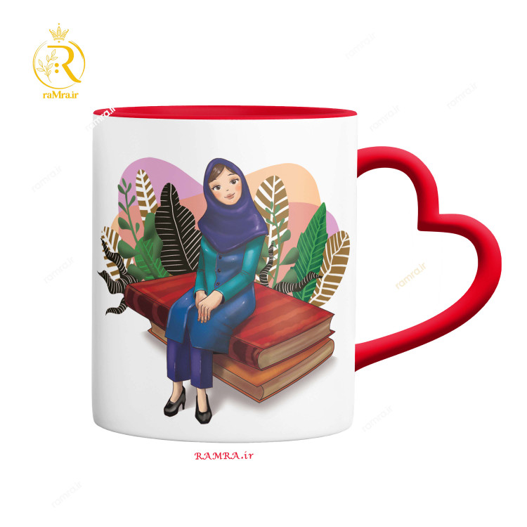 تصویر ماگ تبریک روز معلم دسته قلبی کد 9022