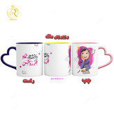 تصویر ماگ دانشجو دسته قلبی کد 9031