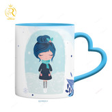 تصویر ماگ دختر بهمن ماهی دسته قلبی کد 9040