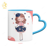 تصویر ماگ مدل دختر اسفندی دسته قلبی کد 9044