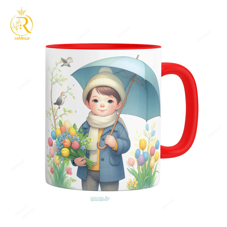 تصویر ماگ مدل تبریک تولد پسر فروردینی کد 9051