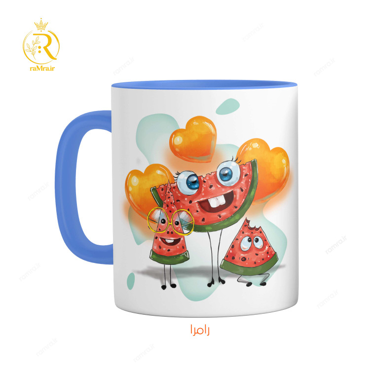 تصویر ماگ مدل شب یلدا دسته رنگی کد 9085