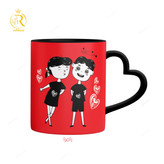 تصویر ماگ مدل عاشقانه دسته قلبی کد 9088