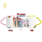 تصویر ماگ طرح خیاط دسته قلبی کد 9104