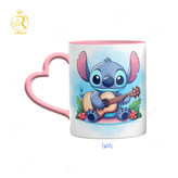 تصویر ماگ طرح استیج Stitch دسته قلبی کد 9106