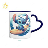تصویر ماگ طرح استیج Stitch دسته قلبی کد 9106