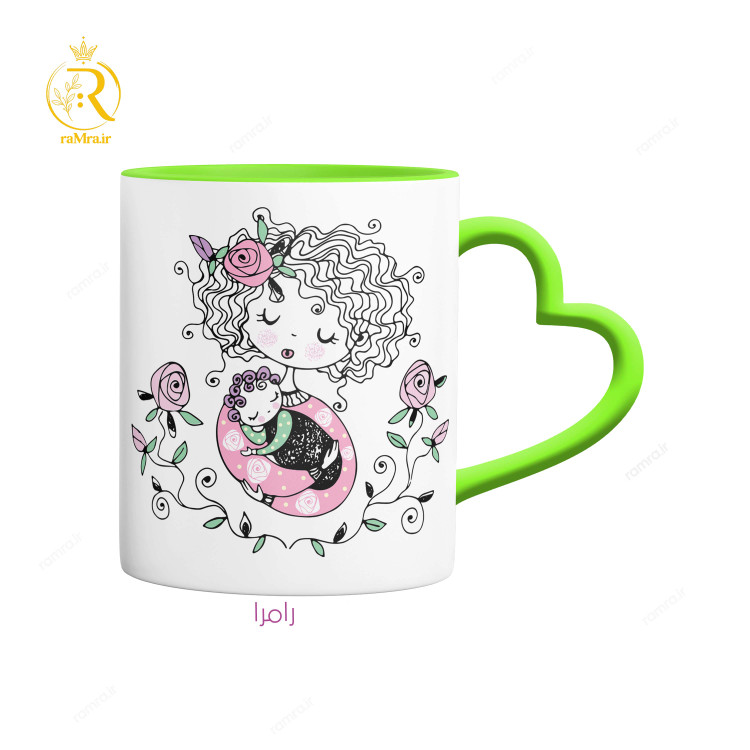 تصویر ماگ مادر دسته قلبی کد 9124