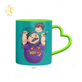 تصویر ماگ مدل تبریک روز پدر دسته قلبی کد 9139