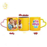 تصویر ماگ مدل پدر دسته قلبی کد 9143