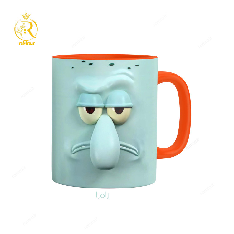 تصویر ماگ طرح اختاپوس دسته رنگی کد 9148