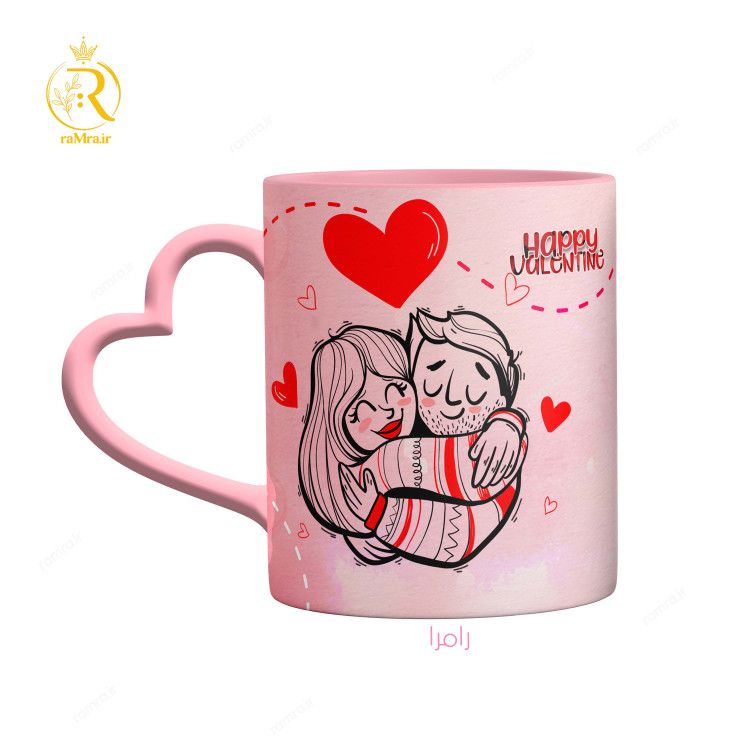 تصویر ماگ تبریک ولنتاین دسته قلبی کد 9158