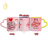 تصویر ماگ تبریک ولنتاین دسته قلبی کد 9158