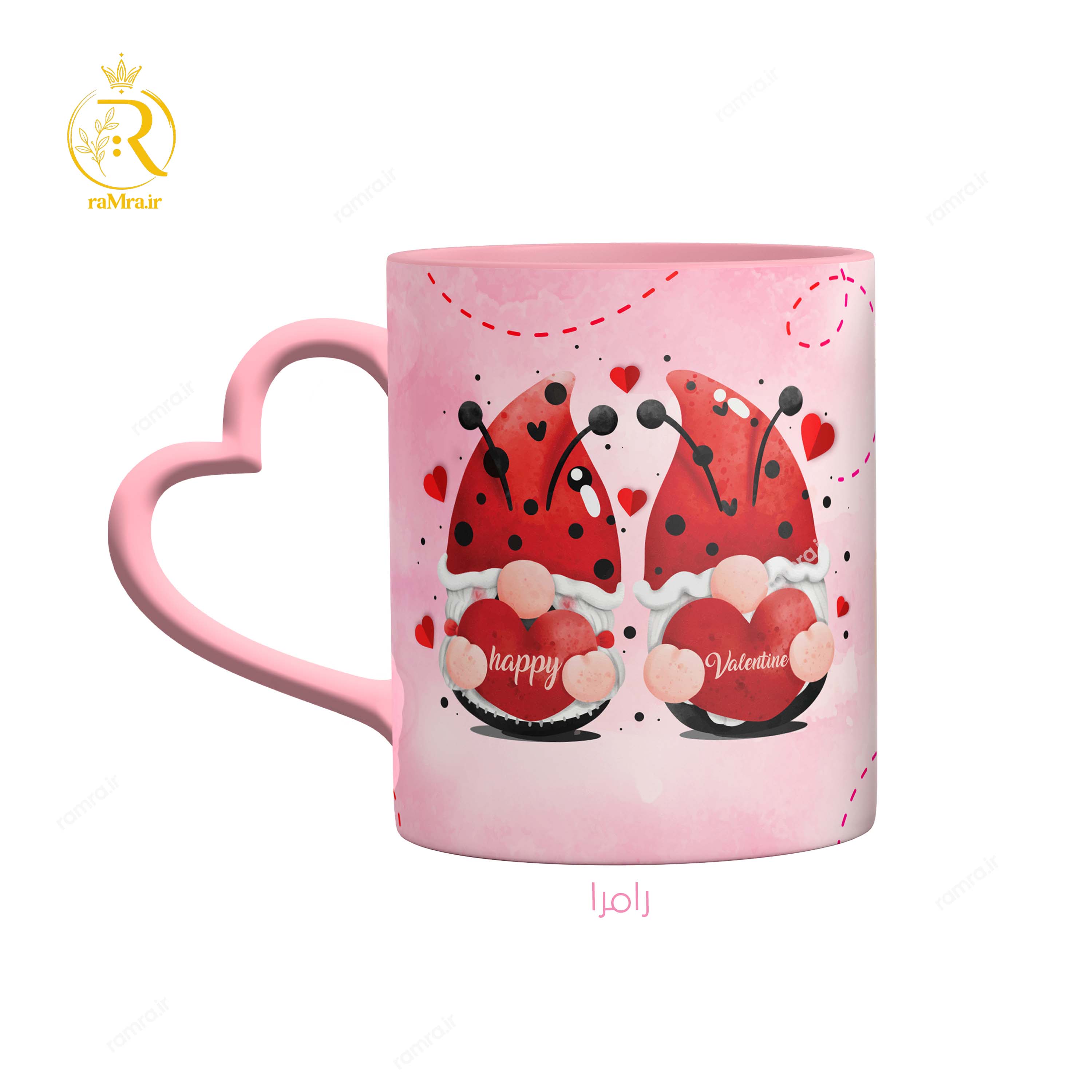 تصویر ماگ تبریک ولنتاین با طرح گربه  کد 9159