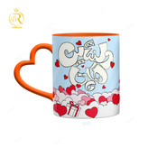 تصویر ماگ ولنتاین دسته قلبی مدل لک لک کد 9160