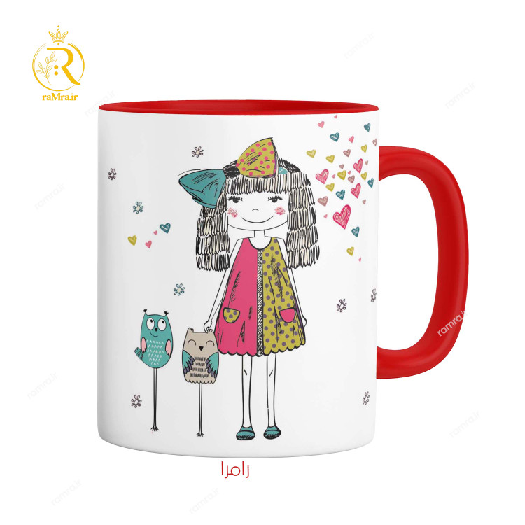 تصویر ماگ دختر شهریوری دسته رنگی کد 9176