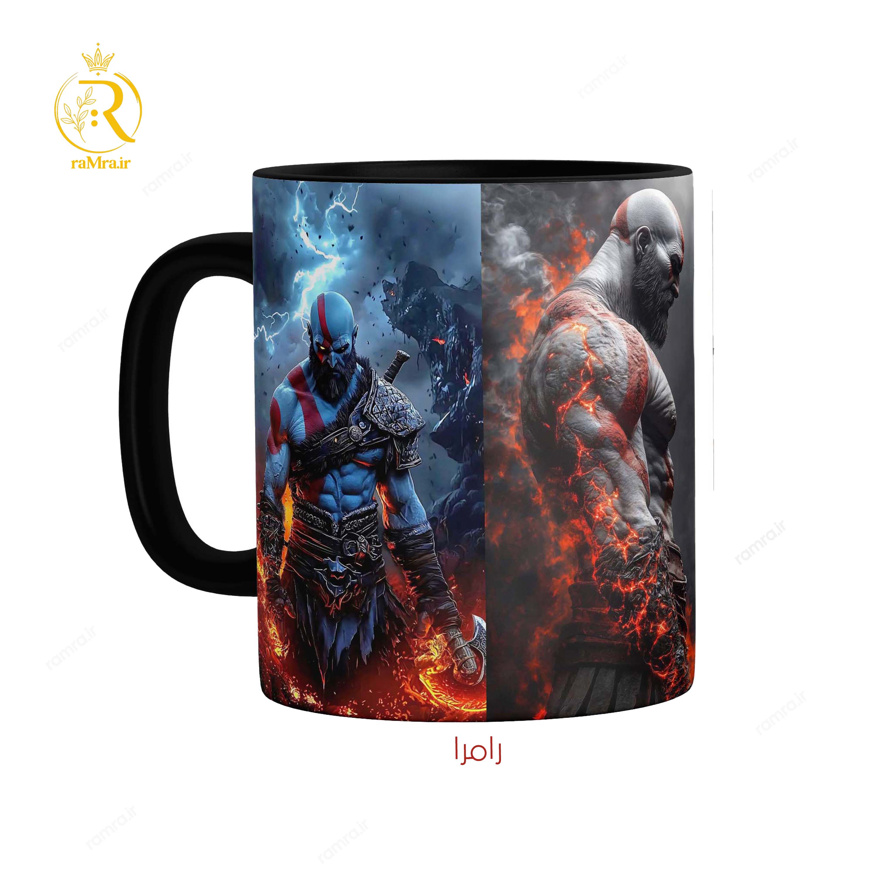 تصویر ماگ  خدای جنگ GOD OF WAR دسته رنگی کد 9182