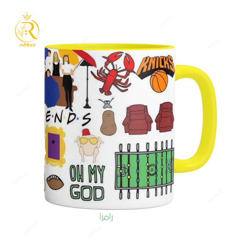 تصویر ماگ فرندز Friends دسته رنگی کد 9183