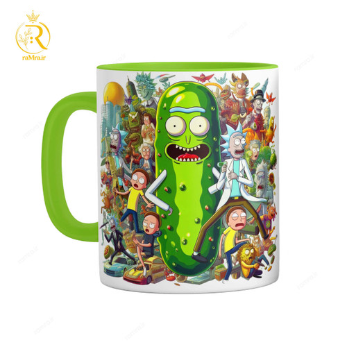 تصویر ماگ ریک و مورتی Rick and Morty دسته رنگی کد 9185