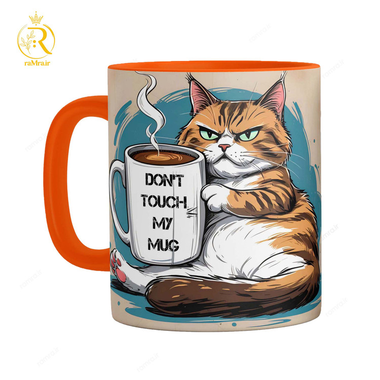تصویر ماگ گربه با متن Don't touch my mug (به ماگ من دست نزنید) کد 9186