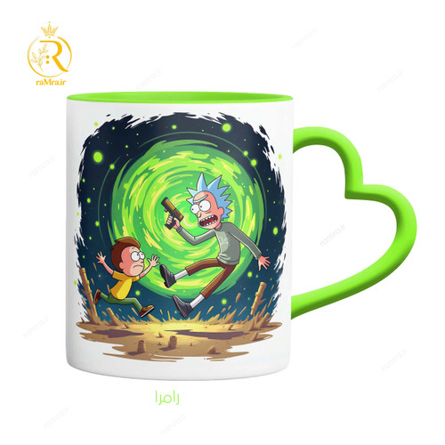 تصویر ماگ انیمیشن ریک و مورتی Rick and Morty دسته قلبی کد 9194