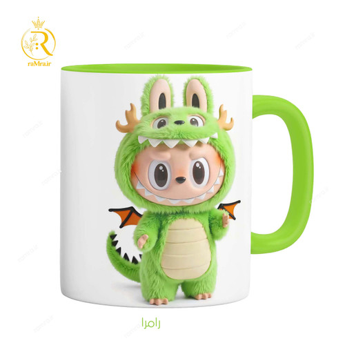 تصویر ماگ لبوبو LABUBU دسته رنگی کد 9204