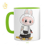 تصویر ماگ لبوبو LABUBU دسته رنگی کد 9205