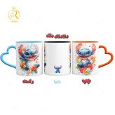 تصویر ماگ انیمیشن استیج Stitch دسته قلبی کد 9214