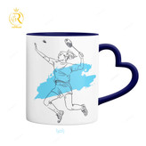 تصویر ماگ دختر بدمینتون پلیر دسته رنگی کد 9227