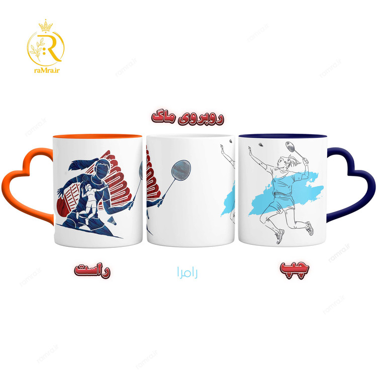 تصویر ماگ دختر بدمینتون پلیر دسته رنگی کد 9227