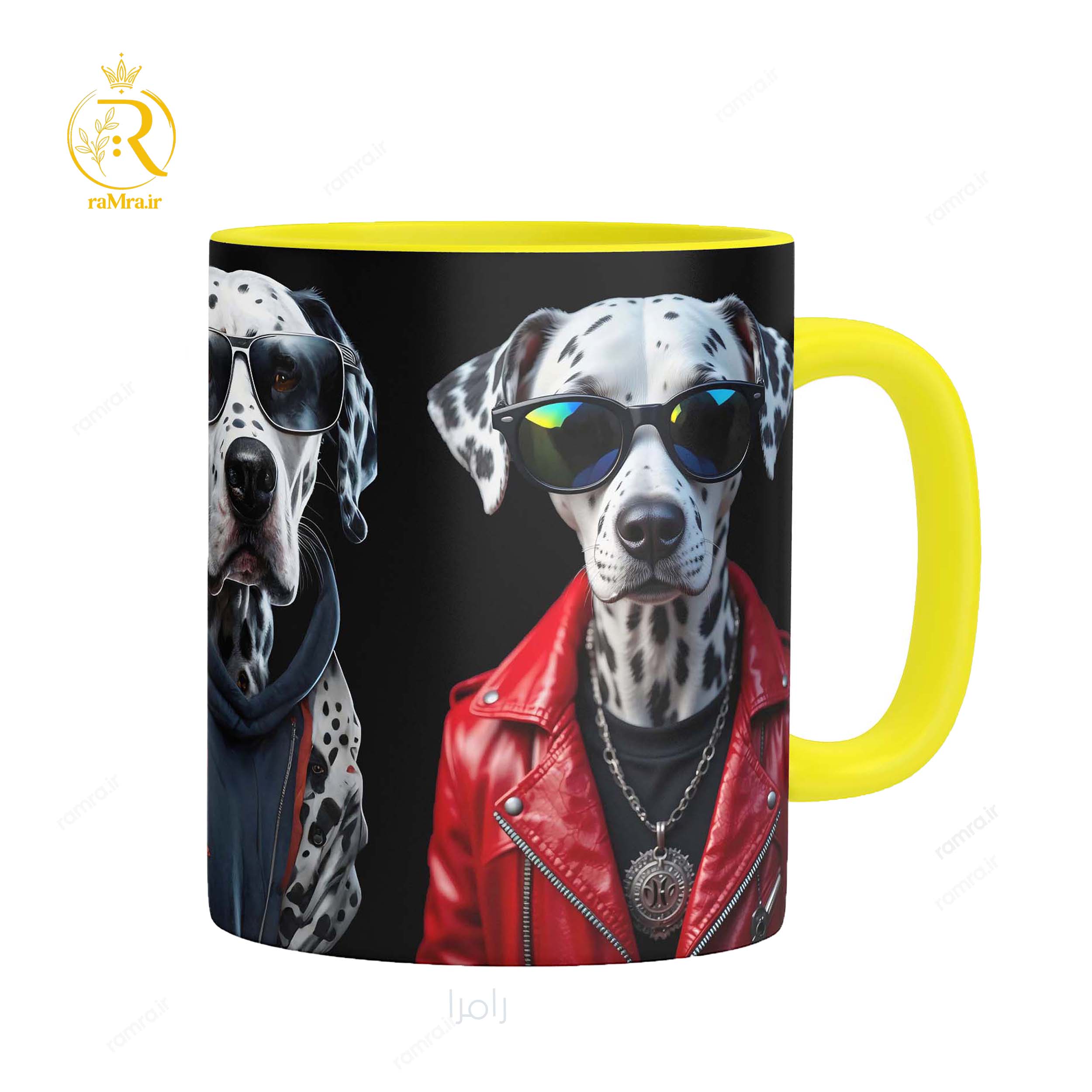 تصویرماگ مدل سگ های خوشتیپ  دسته رنگی کد 9245