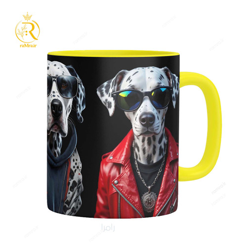 تصویرماگ مدل سگ های خوشتیپ دسته رنگی کد 9245