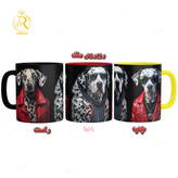 تصویرماگ مدل سگ های خوشتیپ دسته رنگی کد 9245