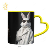 تصویر ماگ مدل خرگوش های خوشتیپ دسته قلبی کد 9253