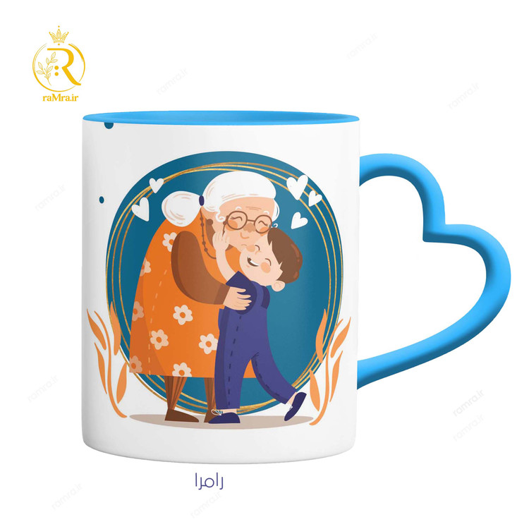 تصویر ماگ مادربزرگ دسته قلبی کد 9261