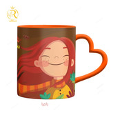 تصویر ماگ دختر آبان ماهی دسته قلبی کد 9266