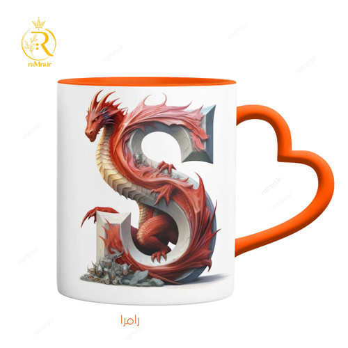 تصویر ماگ طرح حرف S کد 9307