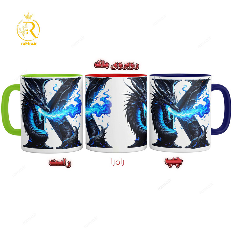تصویر ماگ طرح حرف K کد 9347
